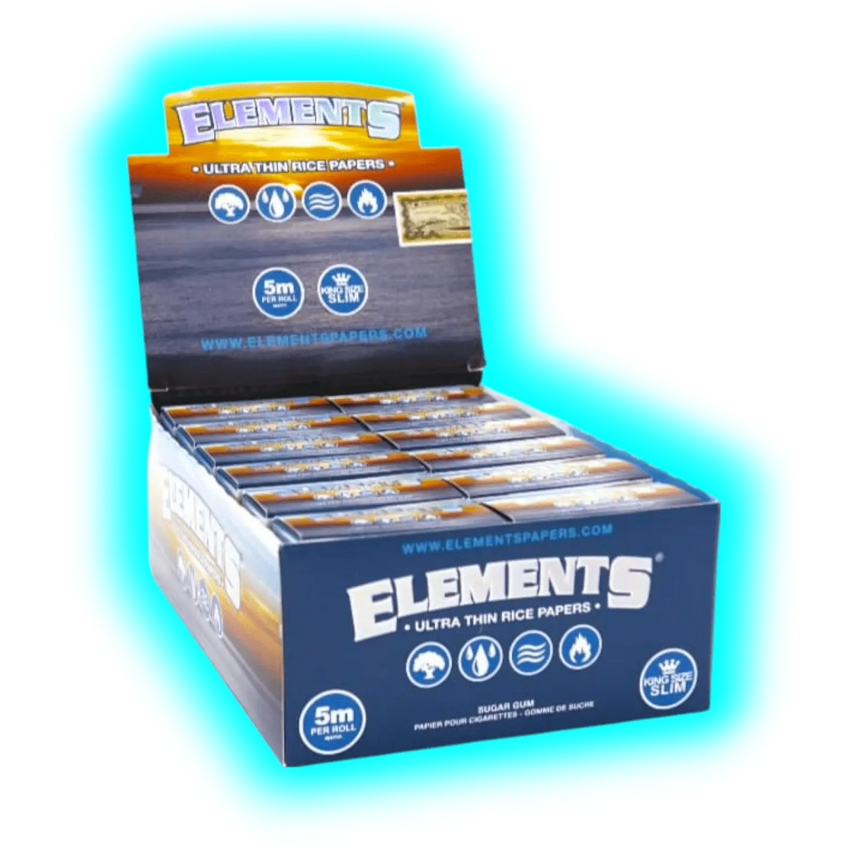 Elements Blue Rolls King Size Slim Box