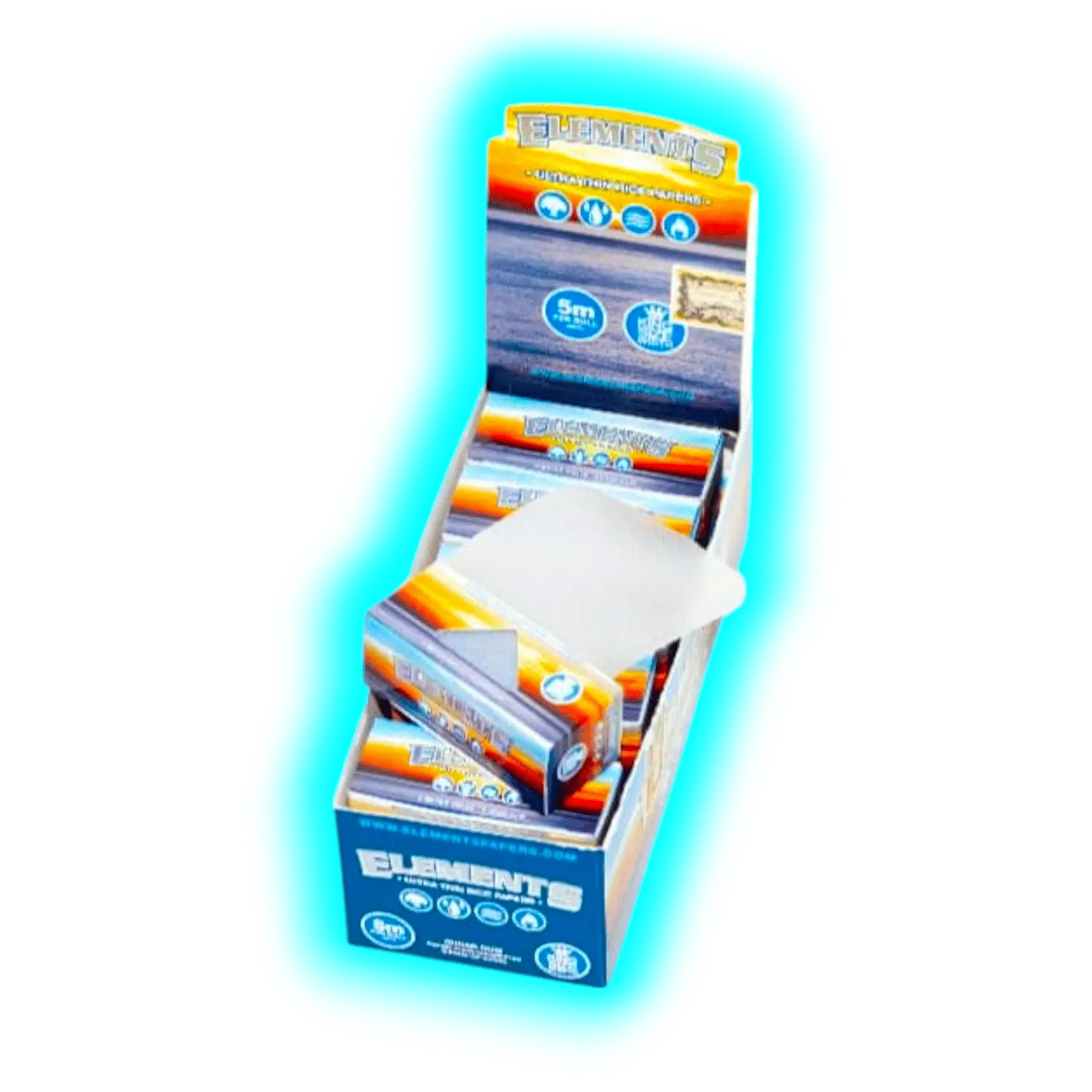 Elements Blue Rolls King Size Width Box