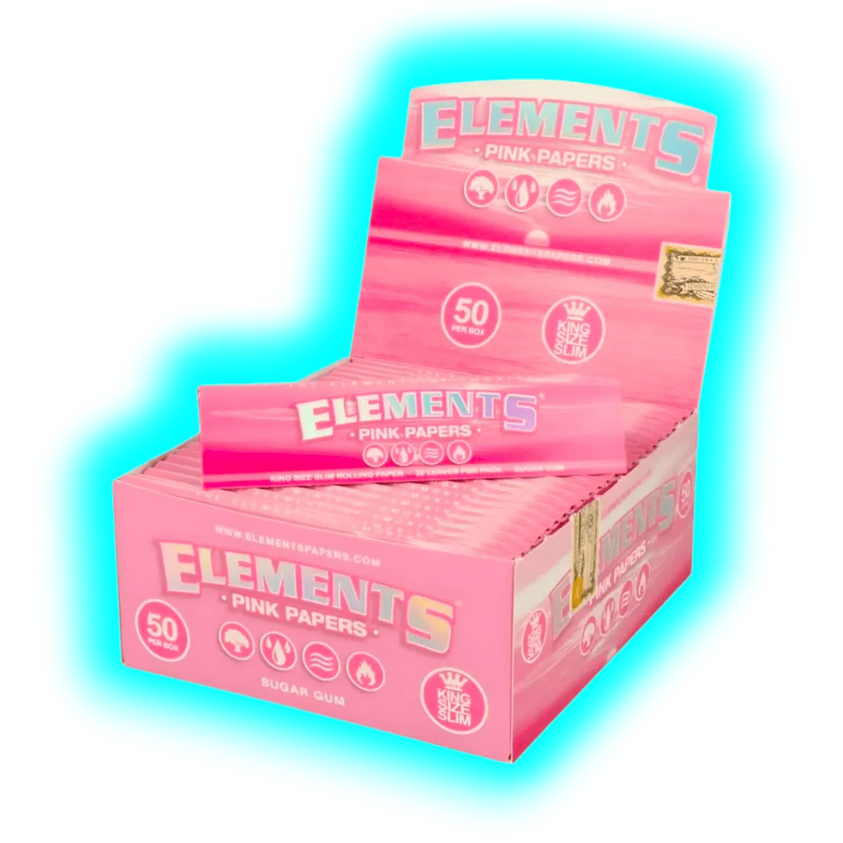 Elements King Size Papers Pink Slim Box