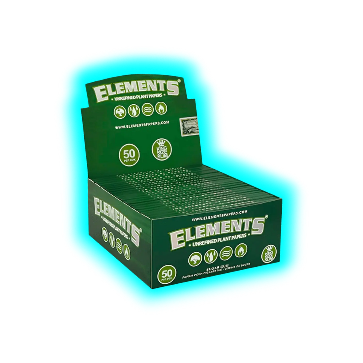 Elements King Size Slim Unrefined Plant Papers Box