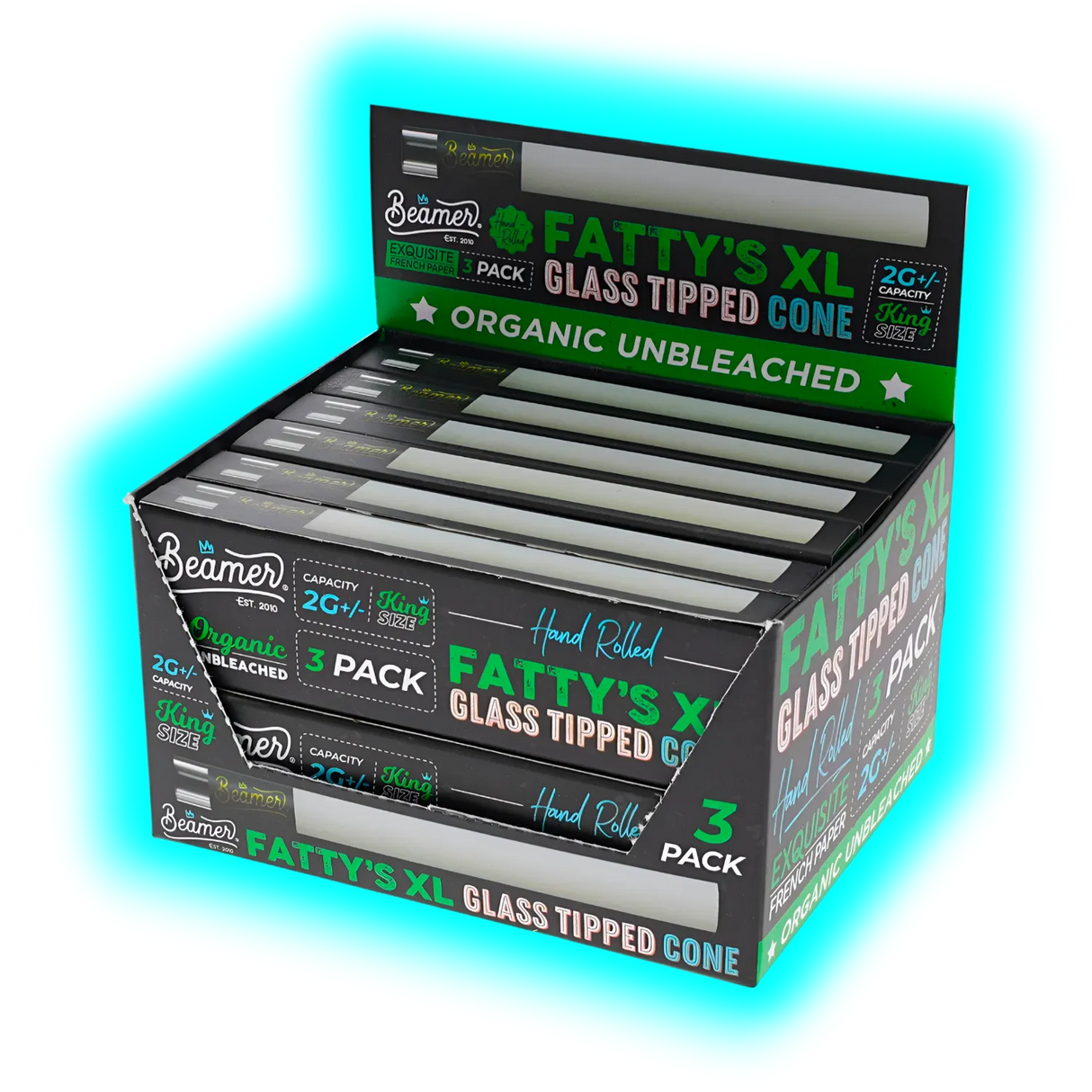 Fatty's Organic Unbleached Glass-Tipped Cones 1G