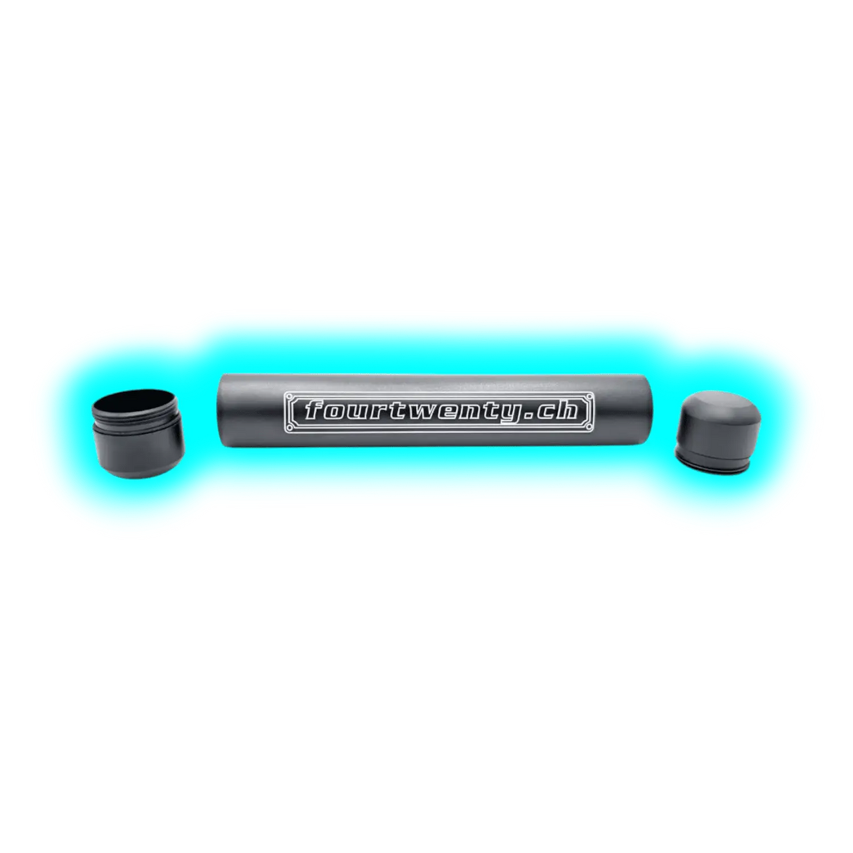 Fourtwenty Smellproof Metal Tube Big Black 15.8 x 2.3 cm