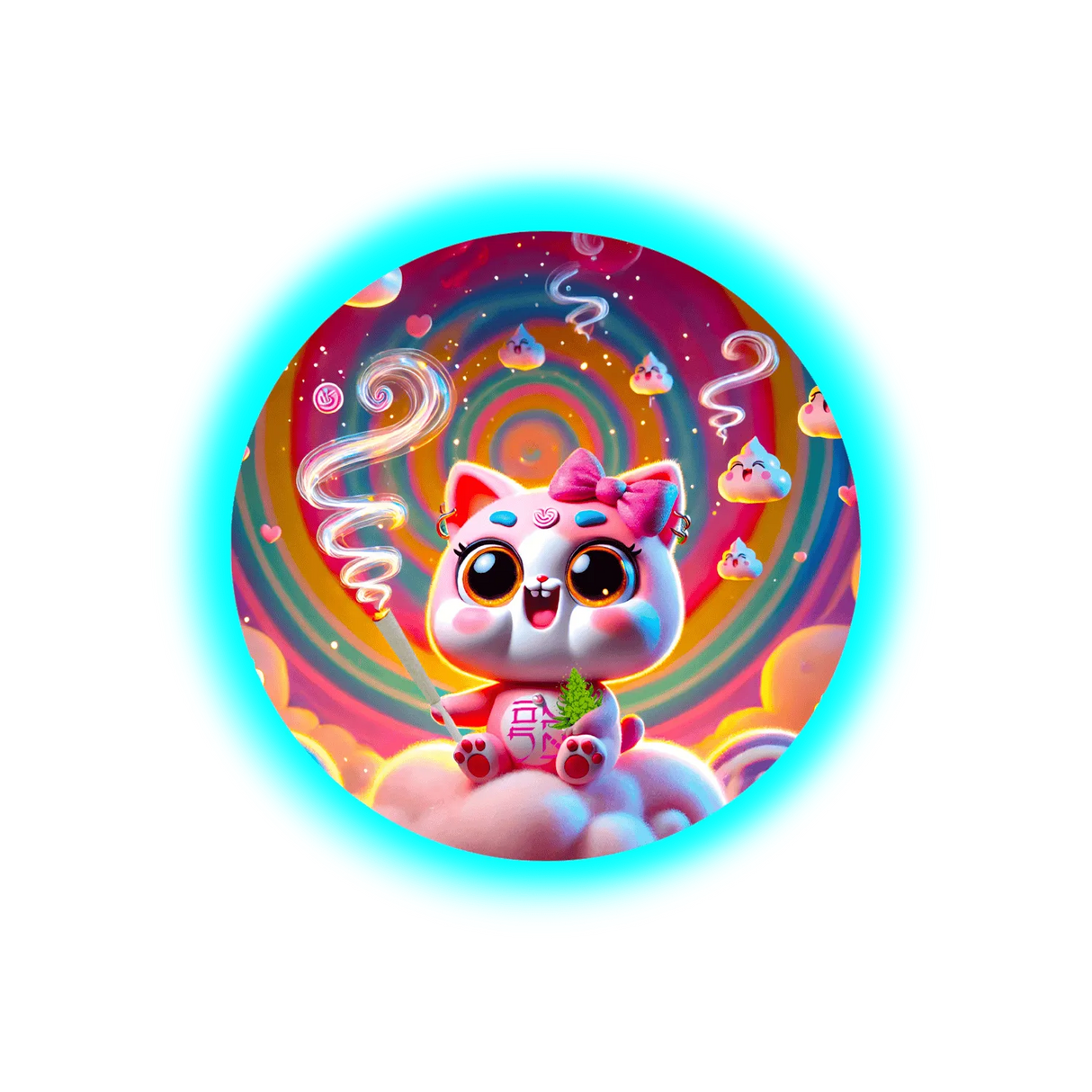 Fourtwenty Smoking Cat Cloud9 Aluminium Grinder Pink 4Parts 50mm