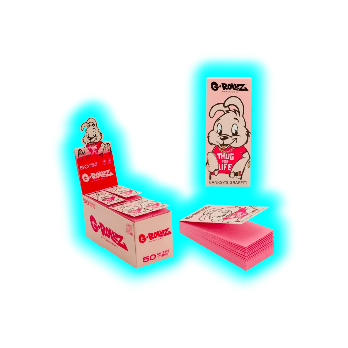G-Rollz Banksy Thug Life Pink Filter Tips Display