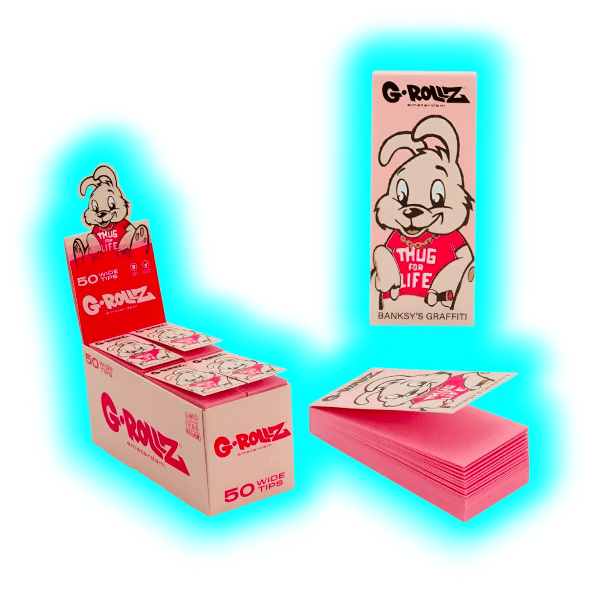 G-Rollz Banksy Thug Life Pink Filter Tips Display