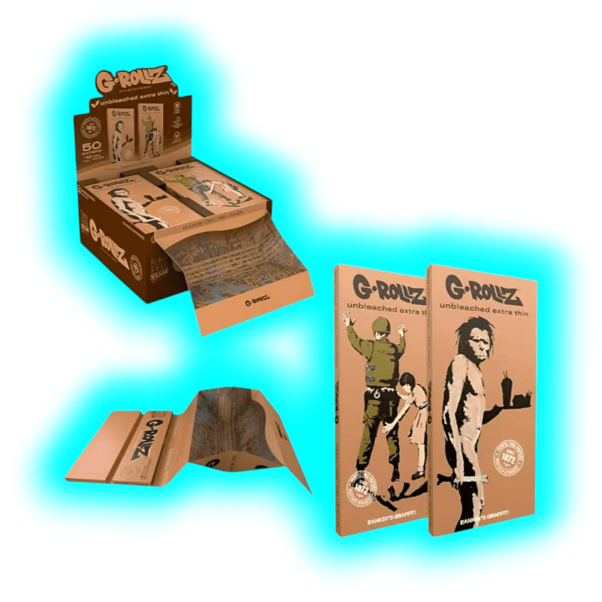 G-Rollz | Banksy’s Graffiti Set 1 Unbleached KS Papers BOX à 16pcs