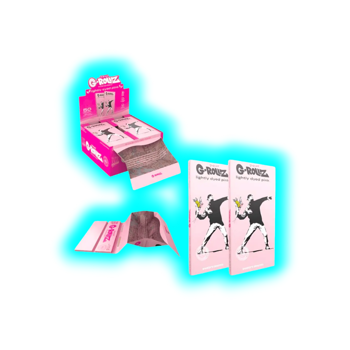 G-Rollz Banksy’s Graffiti Set 2 Lightly Dyed Pink KS Papers BOX 16pcs