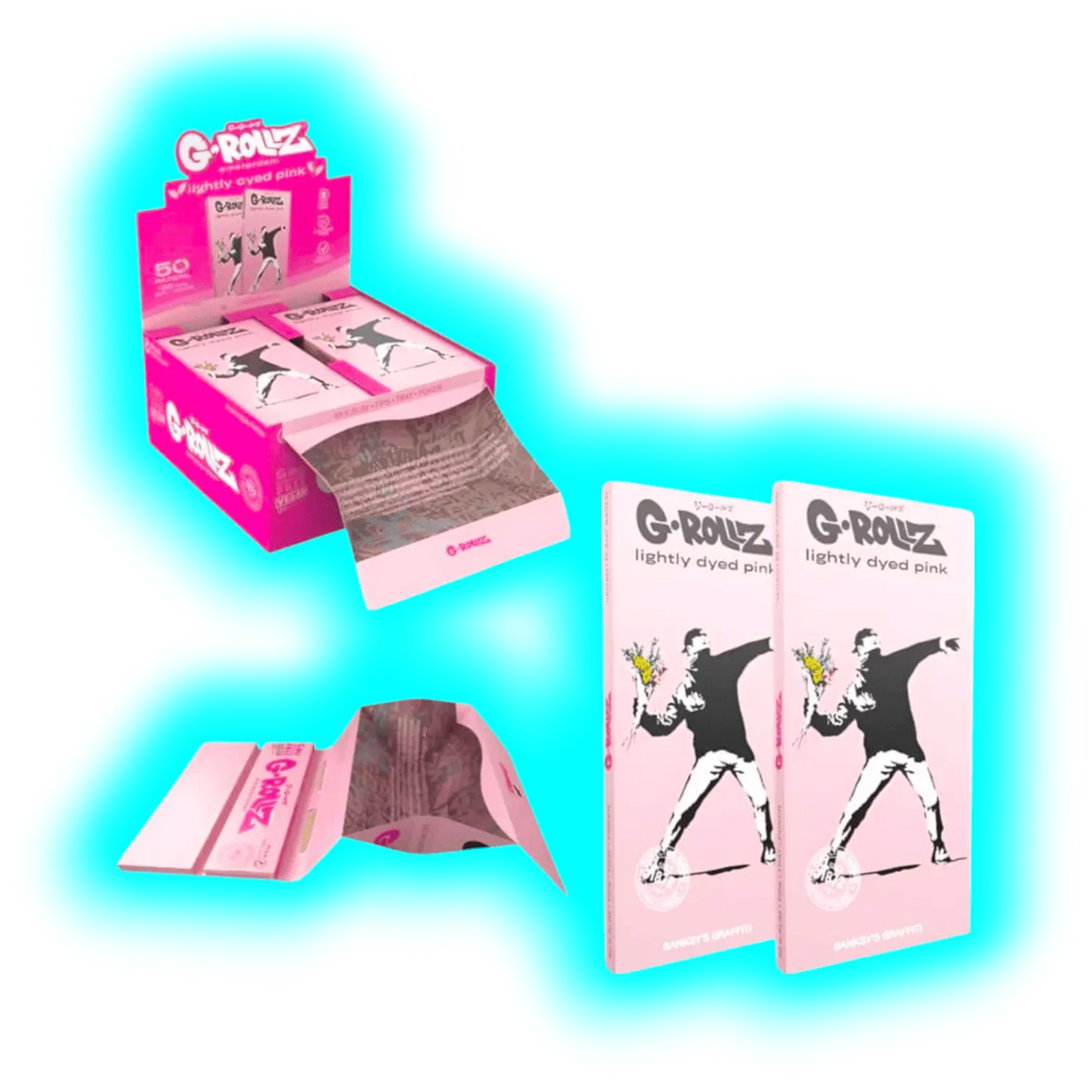 G-Rollz Banksy’s Graffiti Set 2 Lightly Dyed Pink KS Papers BOX 16pcs