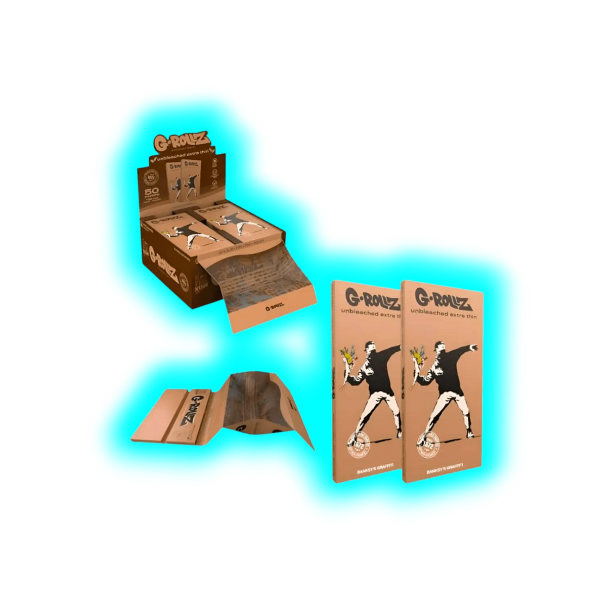 G-Rollz | Banksy’s Graffiti Set 2 Unbleached KS Papers BOX à 16pcs