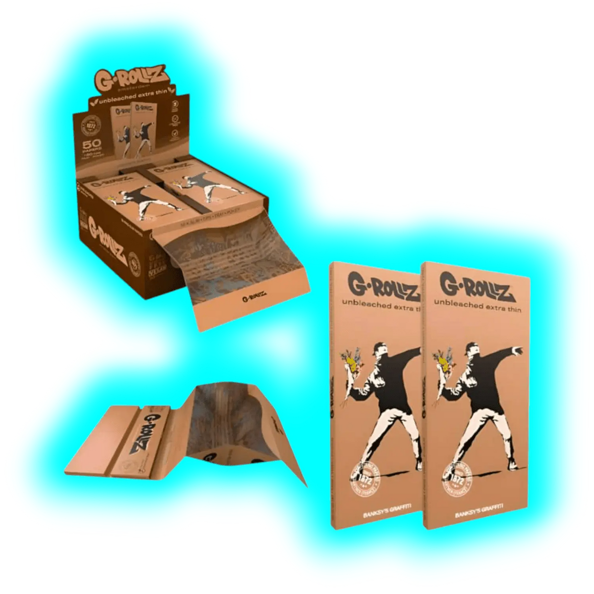 G-Rollz | Banksy’s Graffiti Set 2 Unbleached KS Papers BOX à 16pcs