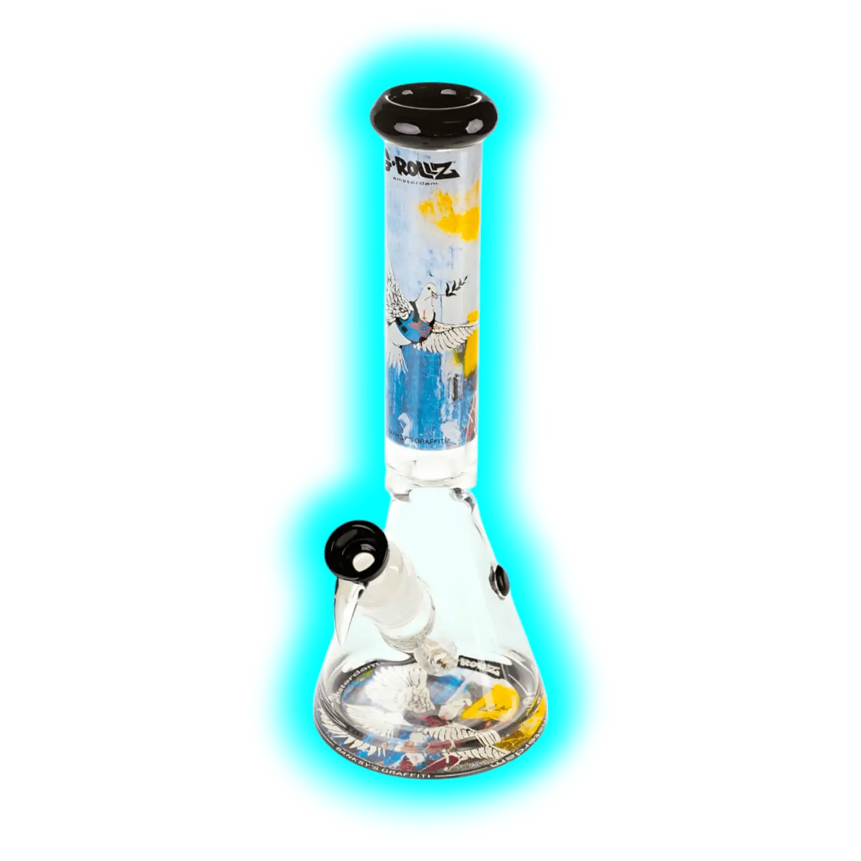 G-Rollz Banksy's 'Bulletproof Dove' - Beaker Bong White 37cm