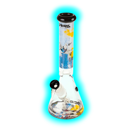 G-Rollz Banksy's 'Bulletproof Dove' - Beaker Bong White 37cm