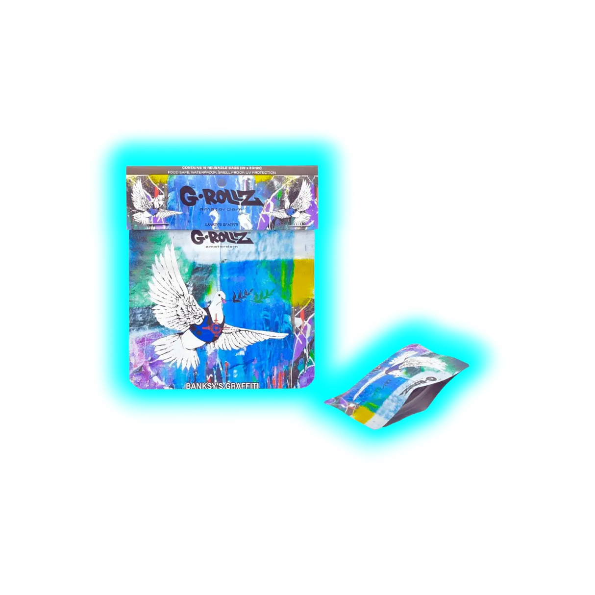 G-Rollz Banksy's Bulletproof Dove Smellproof Bags 90 x 80mm 10pcs