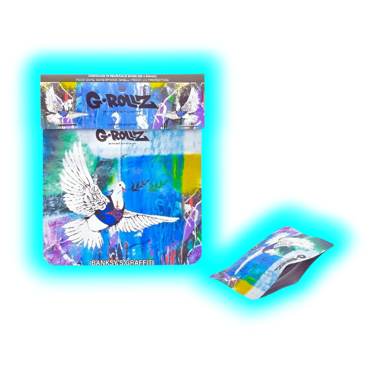 G-Rollz Banksy's Bulletproof Dove Smellproof Bags 90 x 80mm 10pcs