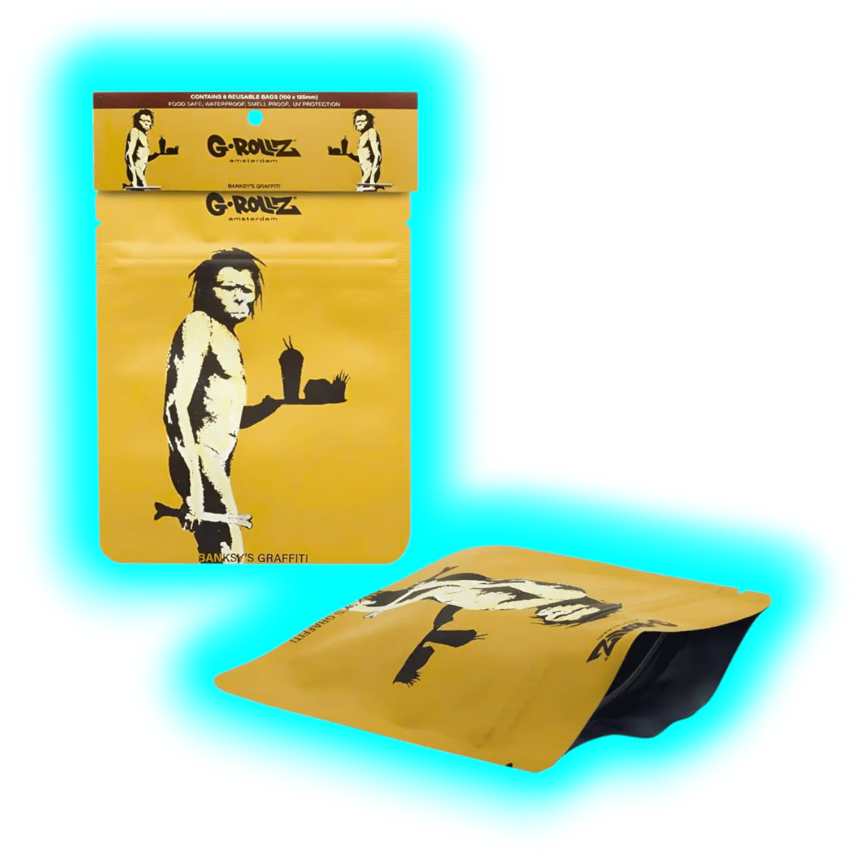 G-Rollz Banksy's Fast Food Caveman Smellproof Bags 100 x 125mm 8pcs