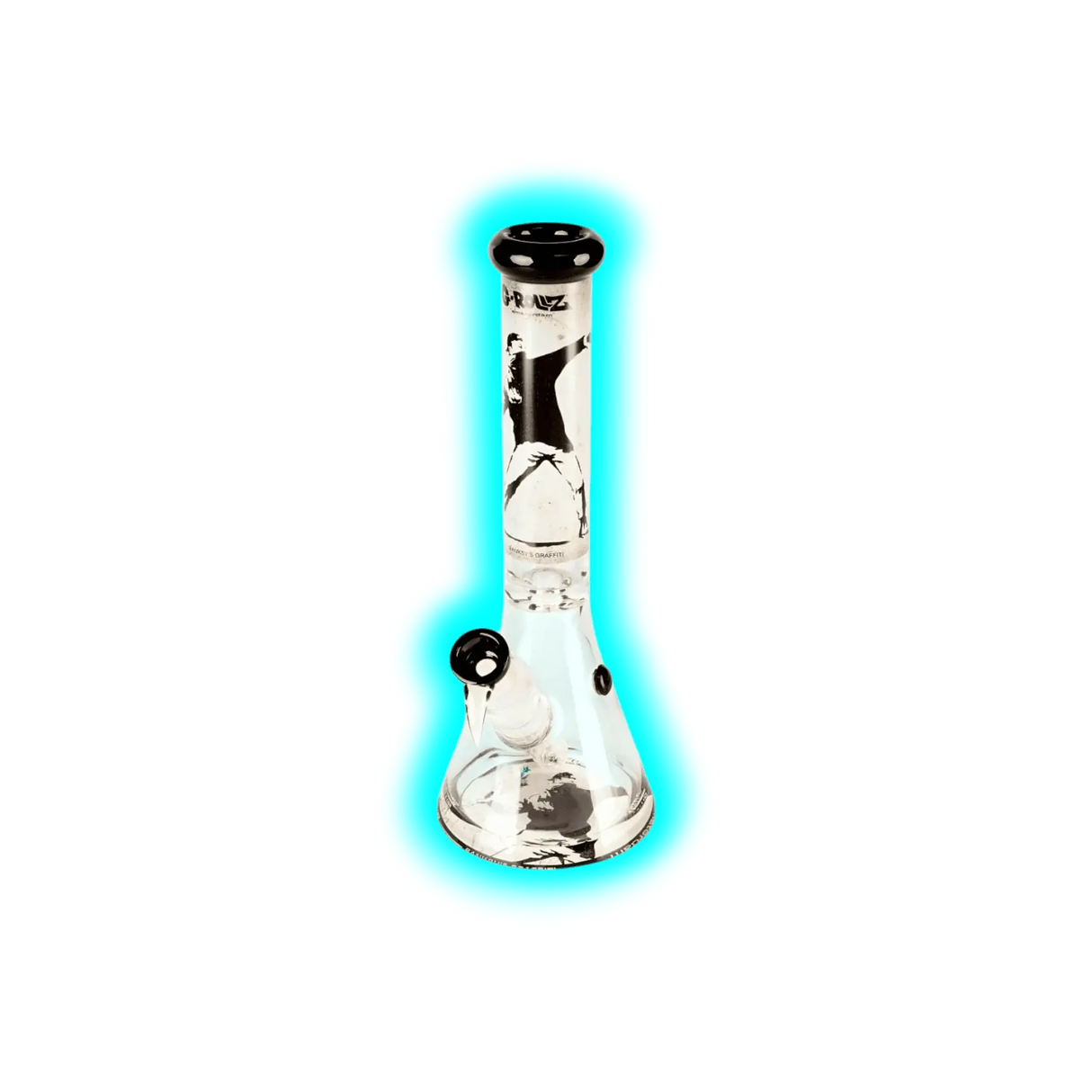 G-Rollz Banksy's 'Flower Thrower' - Beaker Bong White 37cm