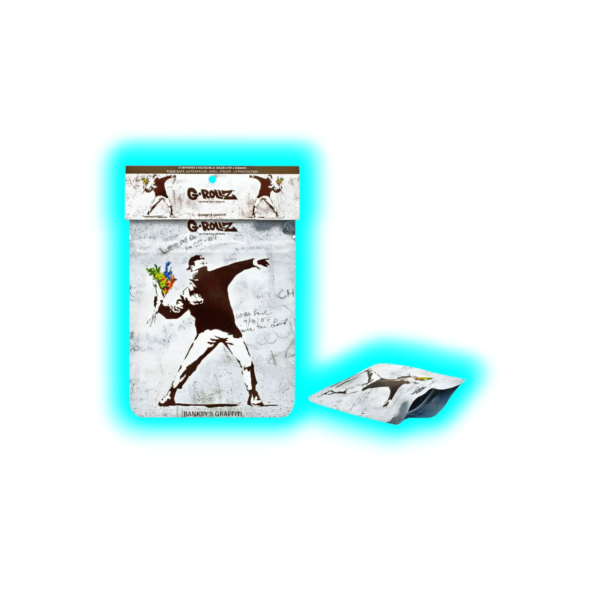 G-Rollz Banksy's Flower Thrower Smellproof Bags 100 x 125mm 8pcs