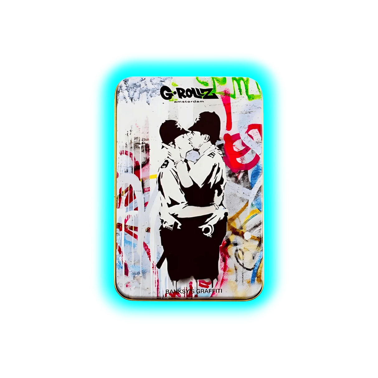 G-Rollz | Banksy’s Graffiti Kissing Coppers Storage Box Large 13x8.5x3cm
