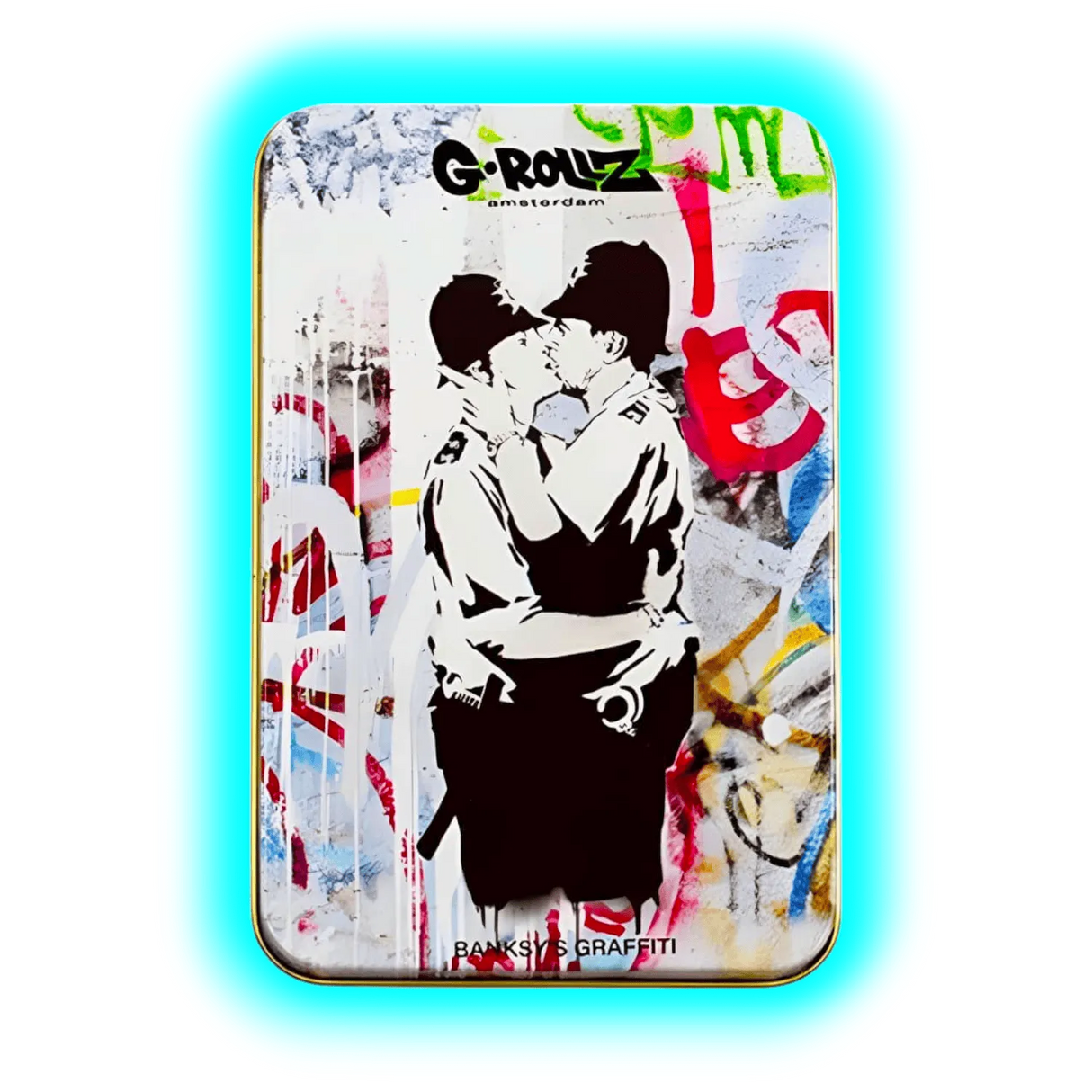 G-Rollz | Banksy’s Graffiti Kissing Coppers Storage Box Large 13x8.5x3cm