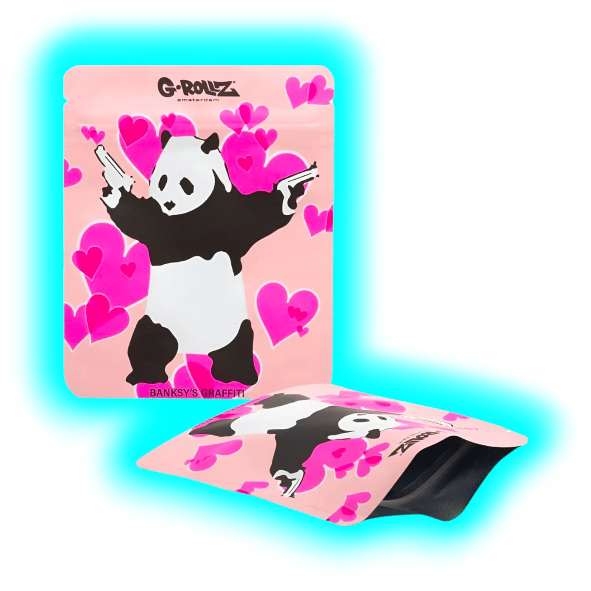 G-Rollz Banksy's Panda Gunin Smellproof Bags 70 x 60mm 50pcs