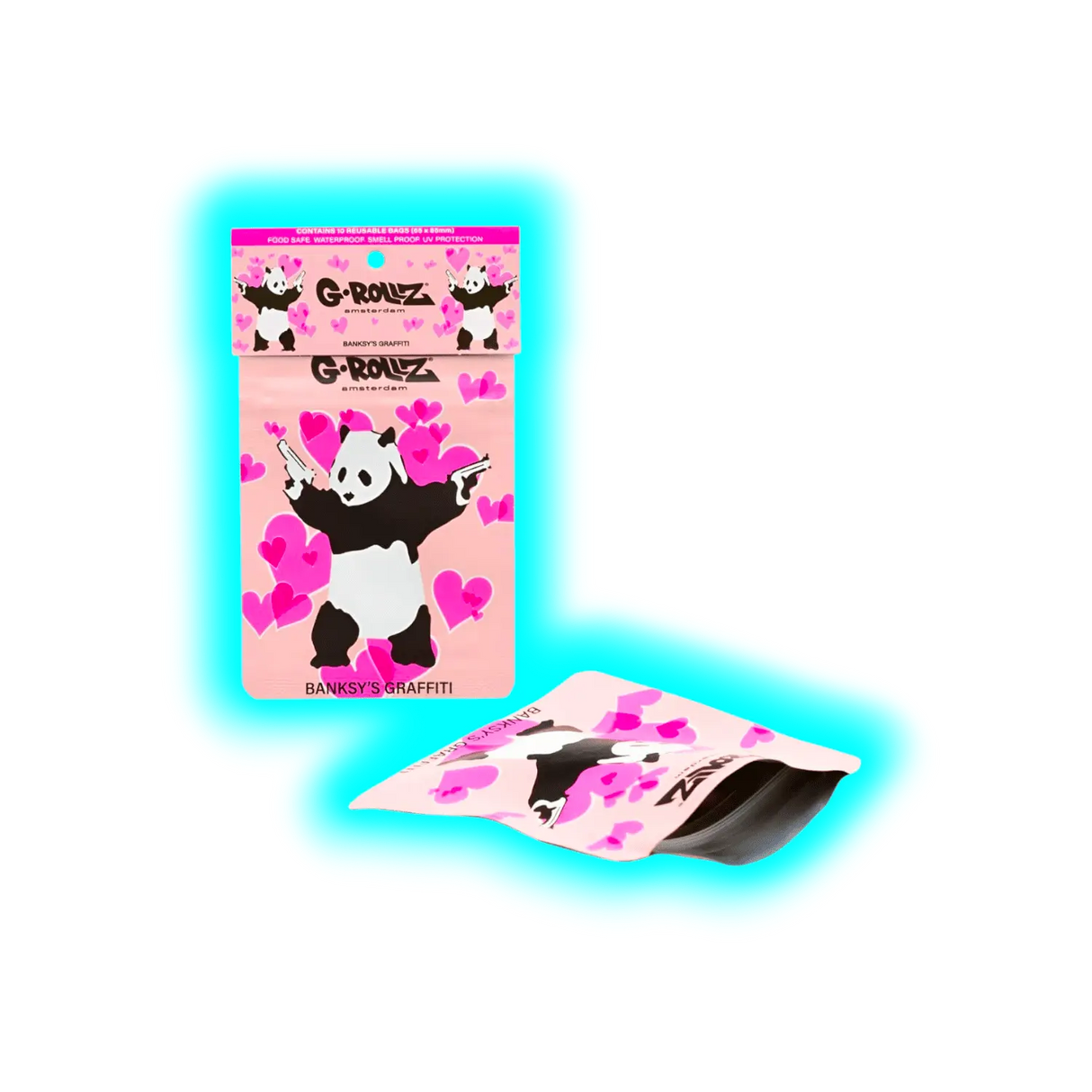 G-Rollz Banksy's Panda Gunnin Smellproof Bags 65 x 85mm 8pcs