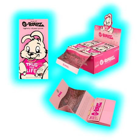 G-Rollz Banksy's Thug Life Lightly Dyed Pink KS Papers BOX 16pcs