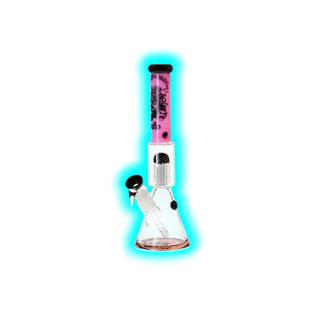 G-Rollz Cheech and Chong Spiral Smoking Brothers Pink Beaker Bong 35cm