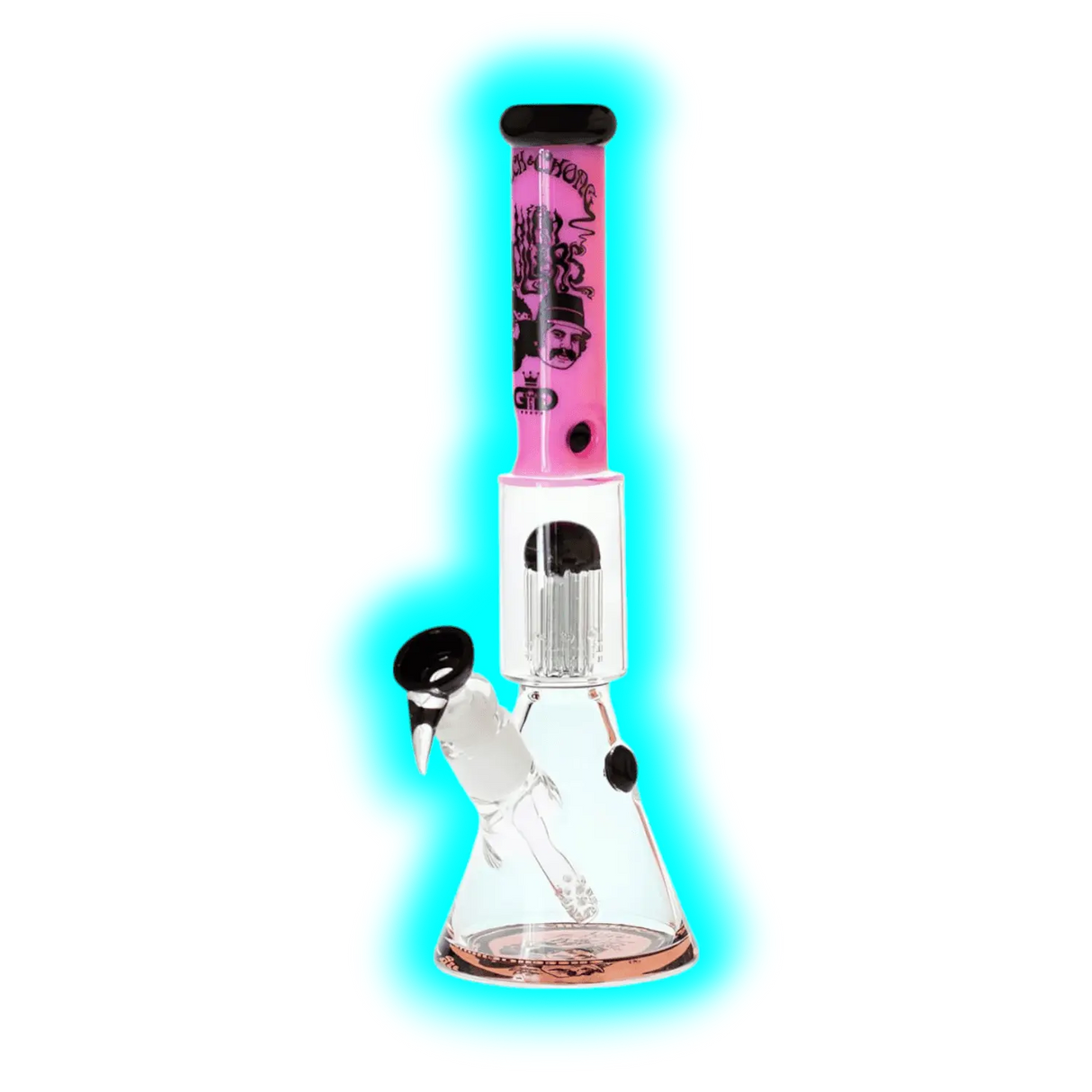 G-Rollz Cheech and Chong Spiral Smoking Brothers Pink Beaker Bong 35cm