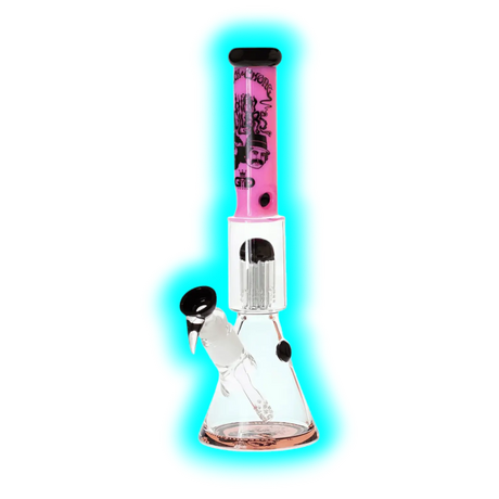 G-Rollz Cheech and Chong Spiral Smoking Brothers Pink Beaker Bong 35cm