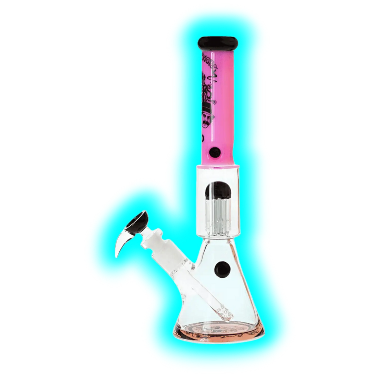 G-Rollz Cheech and Chong Spiral Smoking Brothers Pink Beaker Bong 35cm