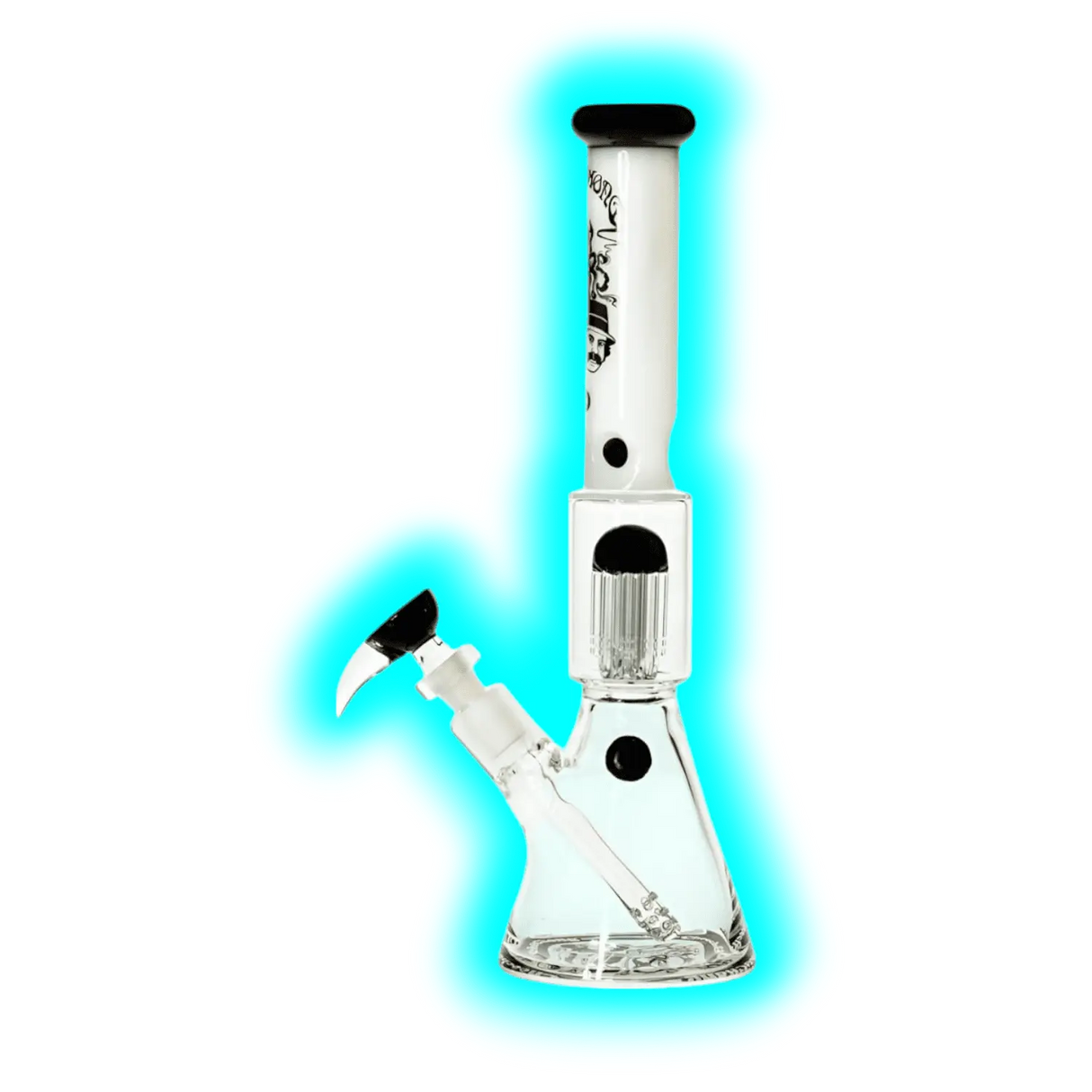 G-Rollz Cheech and Chong Spiral Smoking Brothers White Beaker Bong 35cm