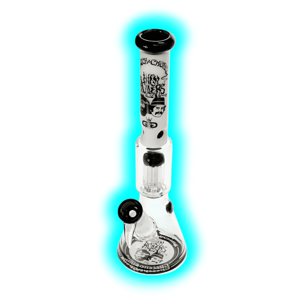 G-Rollz Cheech and Chong Spiral Smoking Brothers White Beaker Bong 35cm