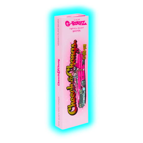 G-Rollz Cheech Chong Lightly Dyed Pink King Slim Papers + Tips