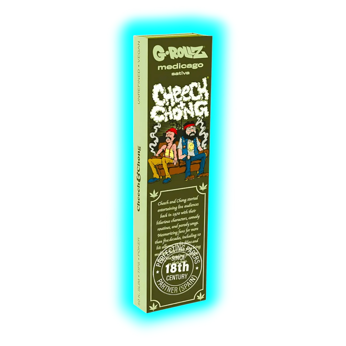 G-Rollz Cheech Chong Sofa Medico Sativo King Slim Papers + Tips