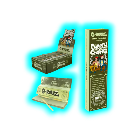 G-Rollz Cheech Chong Sofa Medico Sativo King Slim Papers + Tips Display 24pcs