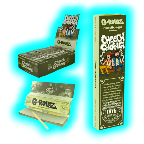 G-Rollz Cheech Chong Sofa Medico Sativo King Slim Papers + Tips Display 24pcs