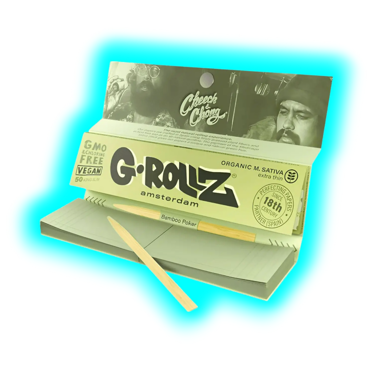G-Rollz Cheech Chong Sofa Medico Sativo King Slim Papers + Tips Display 24pcs