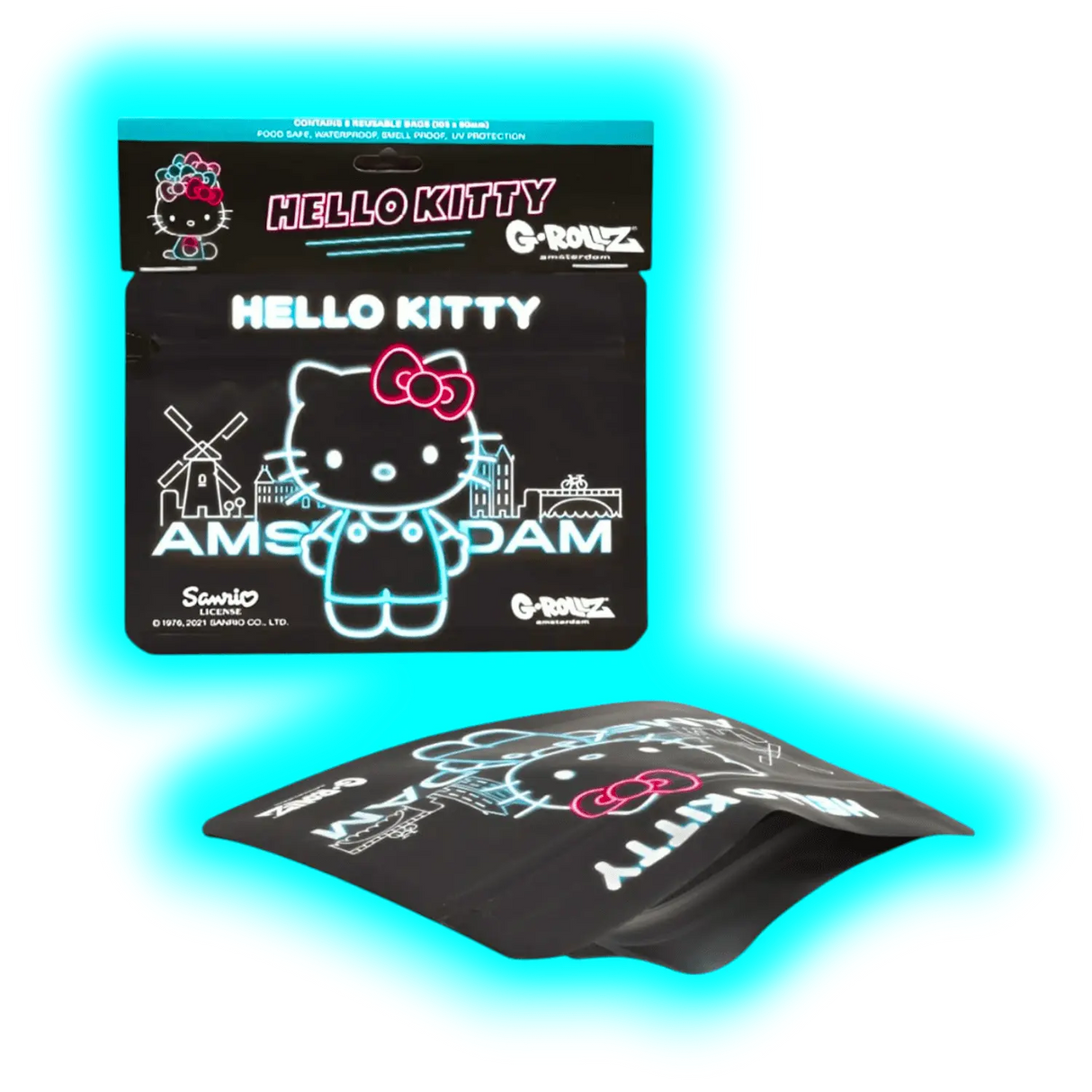 G-Rollz Hello Kitty Neon Amsterdam Smellproof Bags 105 x 80mm 8pcs