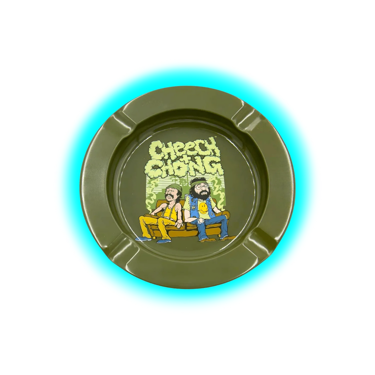 G-Rollz Metal Tin Ashtray Cheech and Chong I In da Chair
