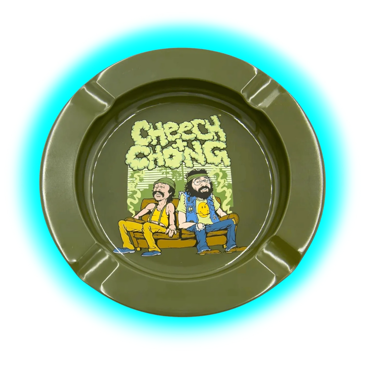 G-Rollz Metal Tin Ashtray Cheech and Chong I In da Chair