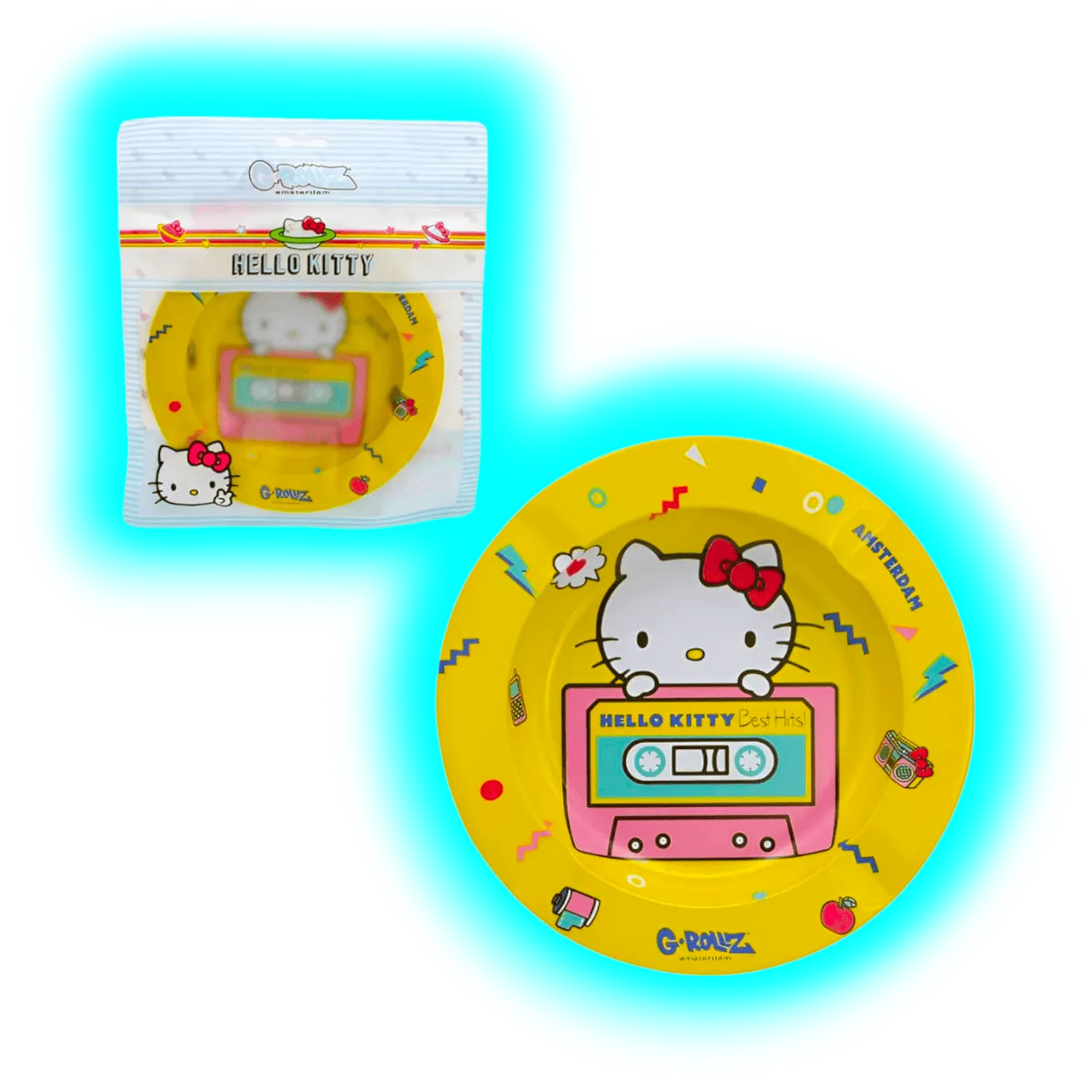 G-Rollz Metal Tin Ashtray Hello Kitty Greatest Hits