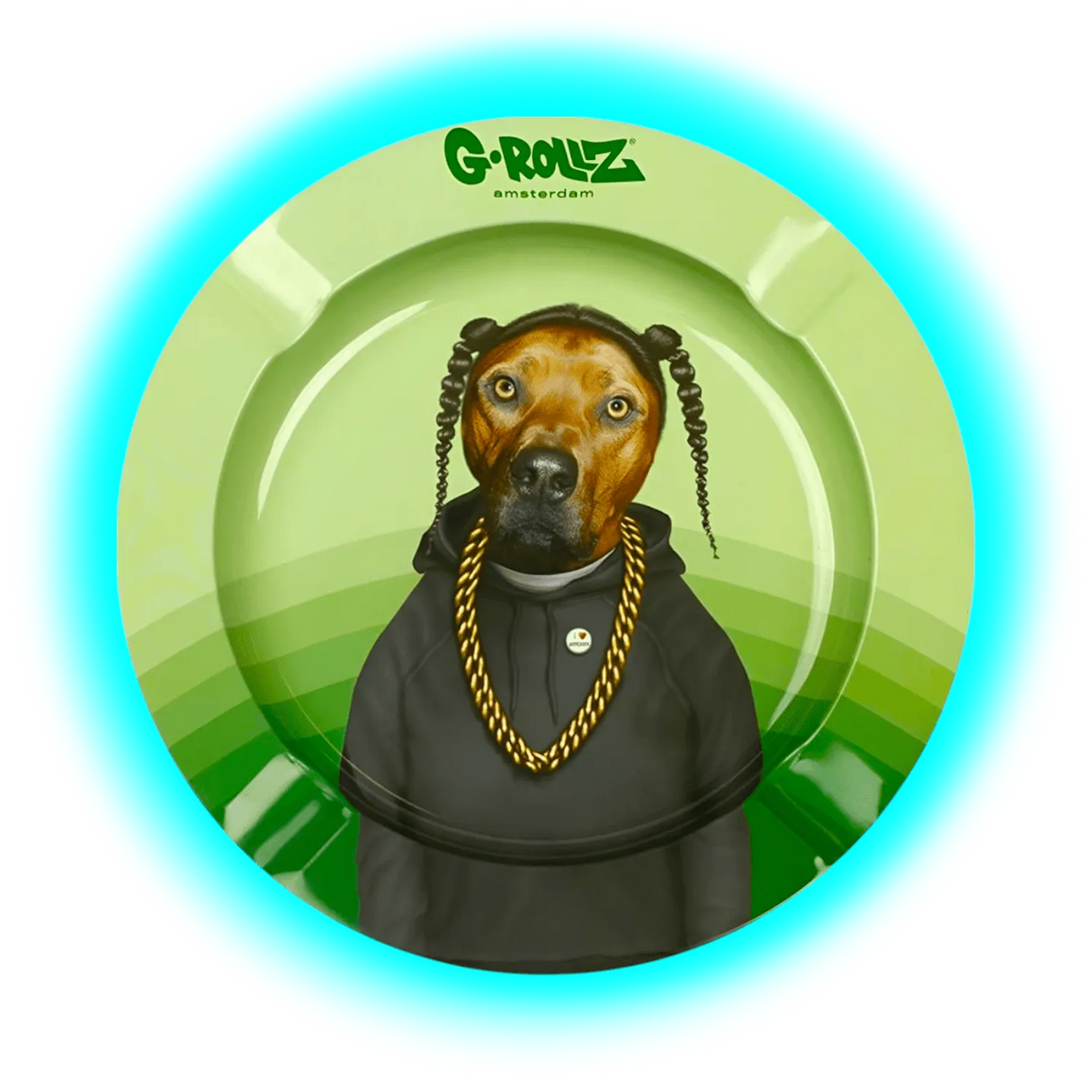 G-Rollz Metal Tin Ashtray Pets Icon Rap