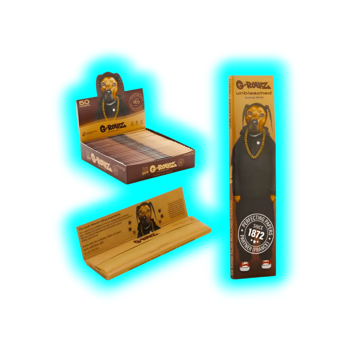 G-Rollz Pets Rock Rap King Slim Papers Display