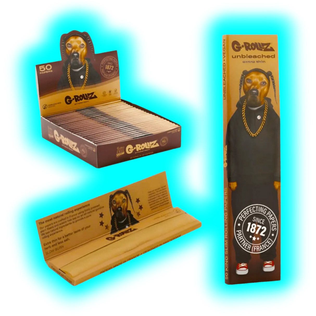 G-Rollz Pets Rock Rap King Slim Papers Display