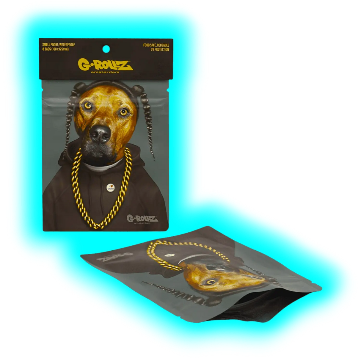 G-Rollz Pets Rock Rap Smellproof Bags 100 x 125mm 8pcs