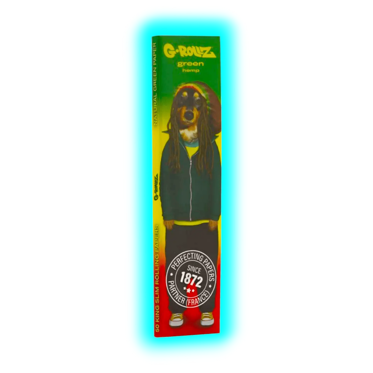 G-Rollz Pets Rock Reggae Organic Green Hemp King Slim Papers