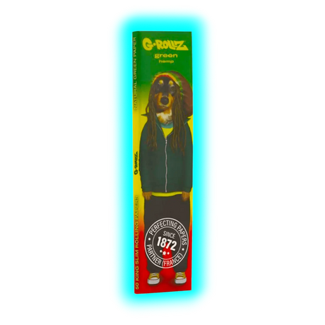 G-Rollz Pets Rock Reggae Organic Green Hemp King Slim Papers