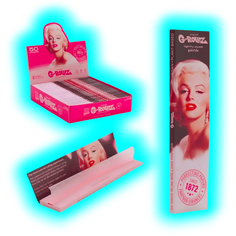 G-Rollz Radio Days Fabulous Face Pink King Slim Papers Display