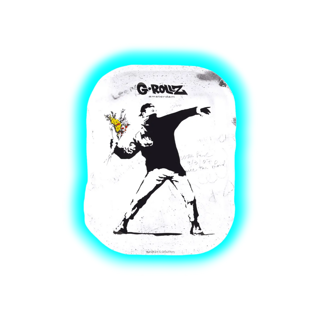 G-Rollz Rolling Tray S Banksy's Flower Thrower Alt 140 x 180mm