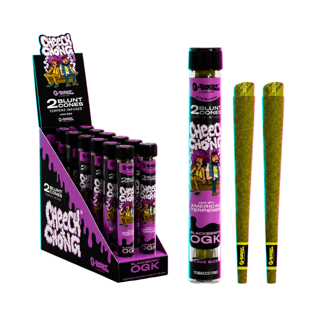 G-Rollz Terpene Infused Blunt Blackberry OGK 2pcs von hinten fotografiert (Rückansicht)
